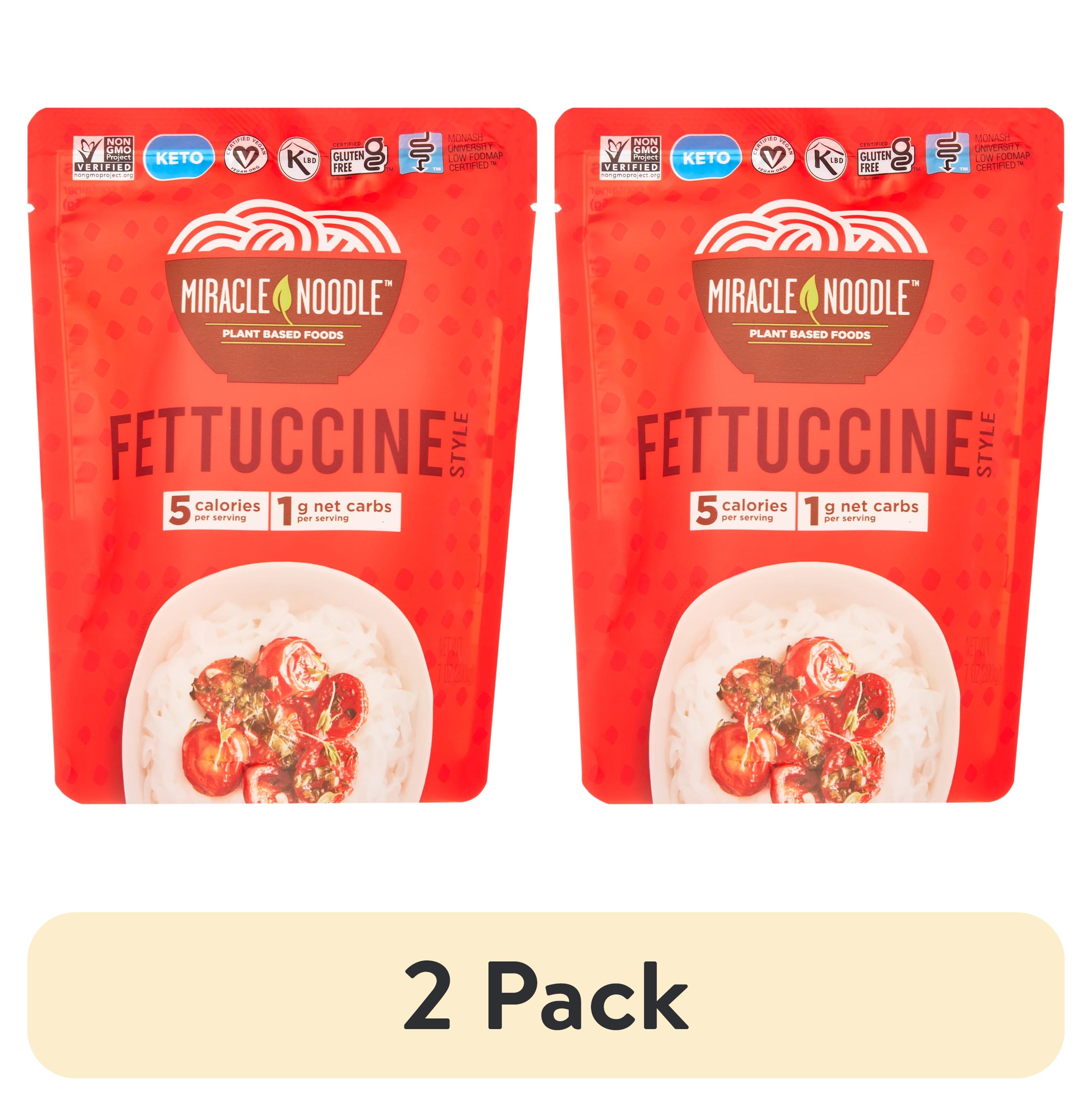(2 pack) Miracle Noodle Fettuccine Noodles, High Protein, Low Carb Pasta, 7 oz