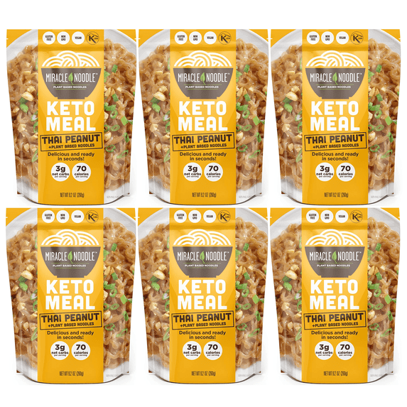 Miracle Noodle Keto Meal 9.2oz (6-Pack) Flavor: Thai Peanut