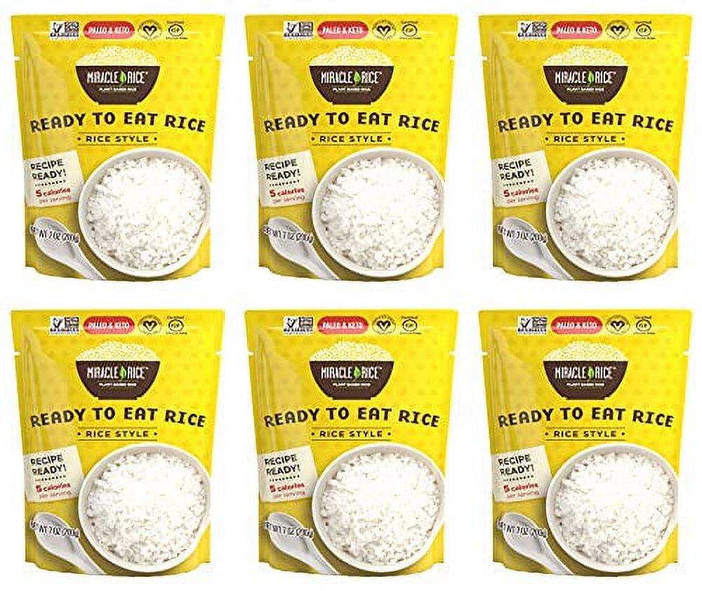 Miracle Noodle Organic Miracle Rice - Konjac Rice,Keto Rice,Plant-Based,Gluten-Free,Soy Free, Low Carb Rice,Low-Calorie Rice, Grain Free, Perfect for Stir-Fry,Rice Pilaf, & Rice Pudding - 7 Oz, 6-Pack