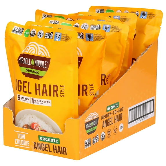Miracle Noodle Organic Ready to Eat Angel Hair 7 oz (Pack of 6)