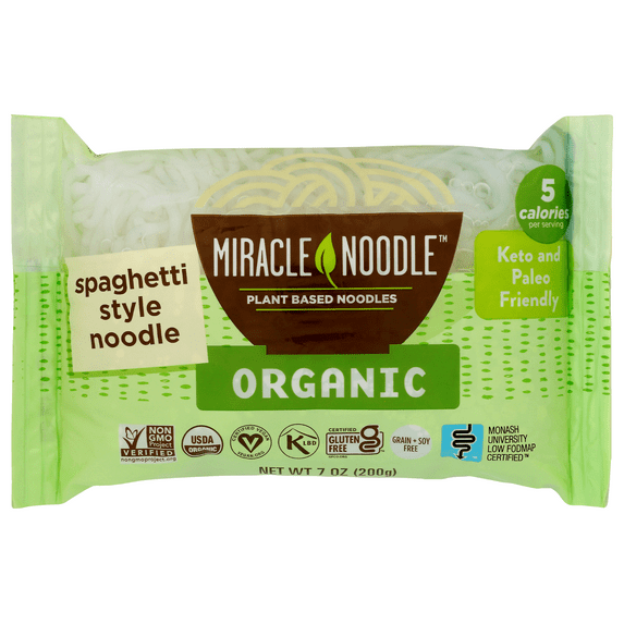 Miracle Noodle Organic Shirataki Spaghetti Shirataki Pasta, 7 oz
