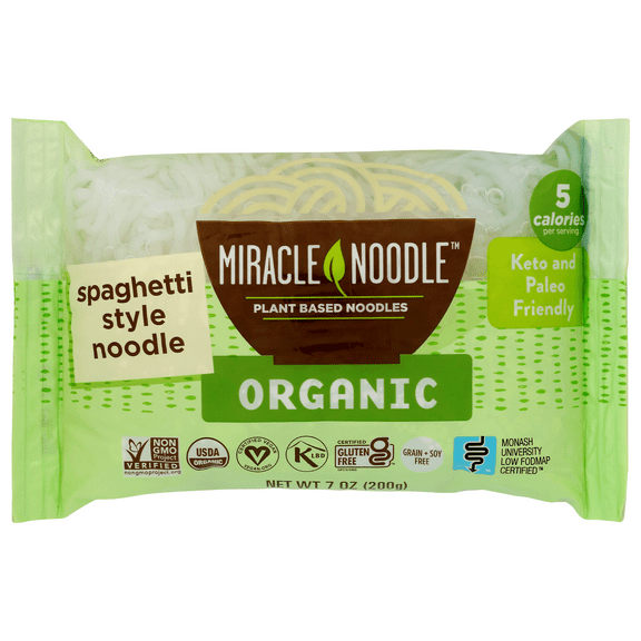 Miracle Noodle Organic Shirataki Spaghetti Shirataki Pasta, 7 oz