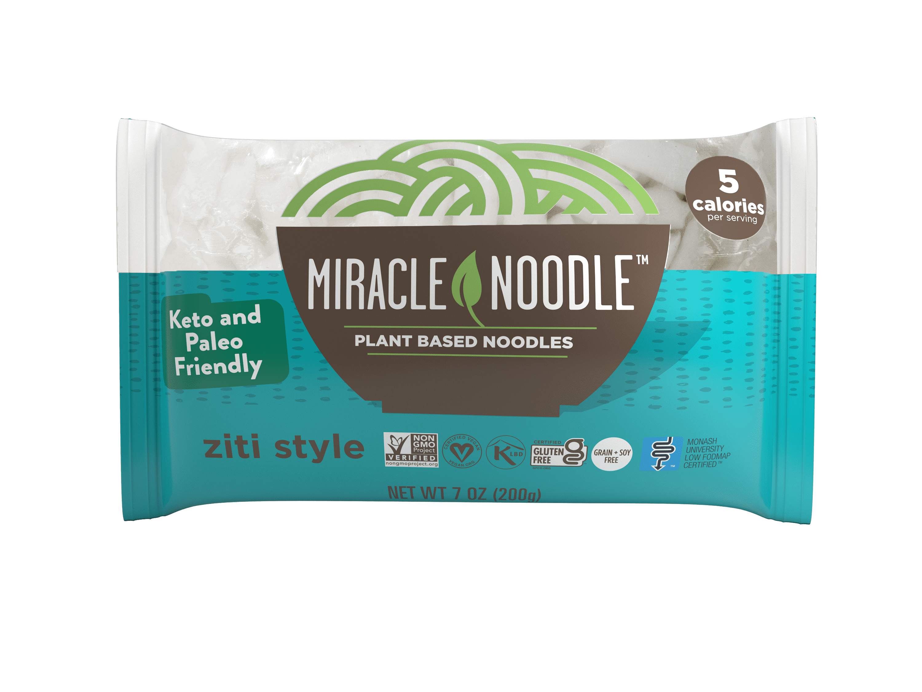 Miracle Noodle Shirataki Pasta, Ziti, 7 Oz, 6 Pack