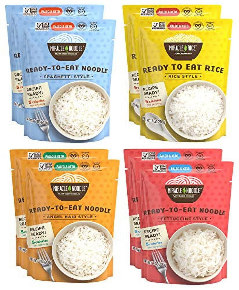 Miracle Noodle Variety Pack (Angel Hair, Fettuccine, Spaghetti & Rice