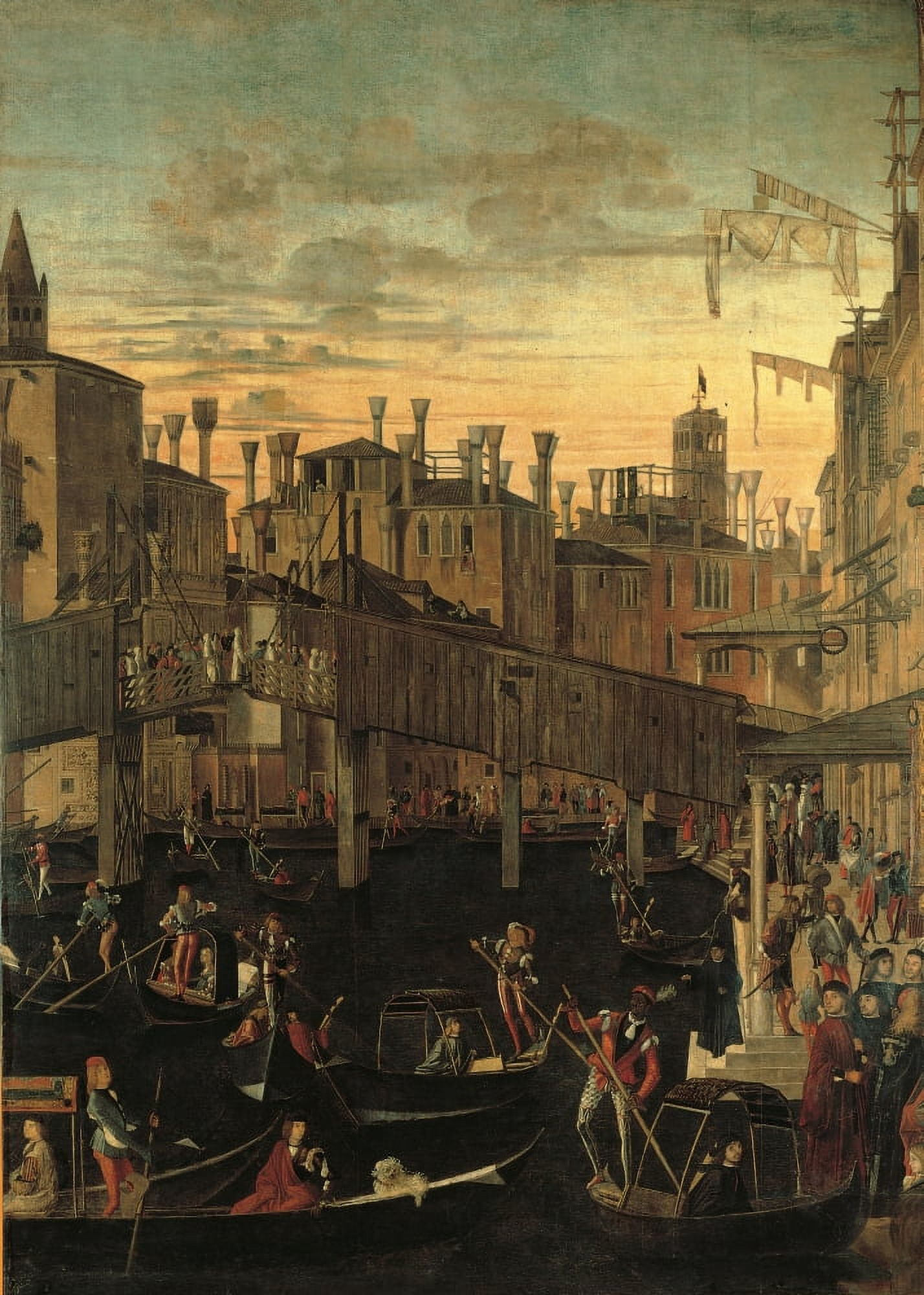 Miracle Of The Relic Of The True Cross At The Rialto Bridge Or The Healing Of The Possessed Man Canvas Art -  (18 x 24)
