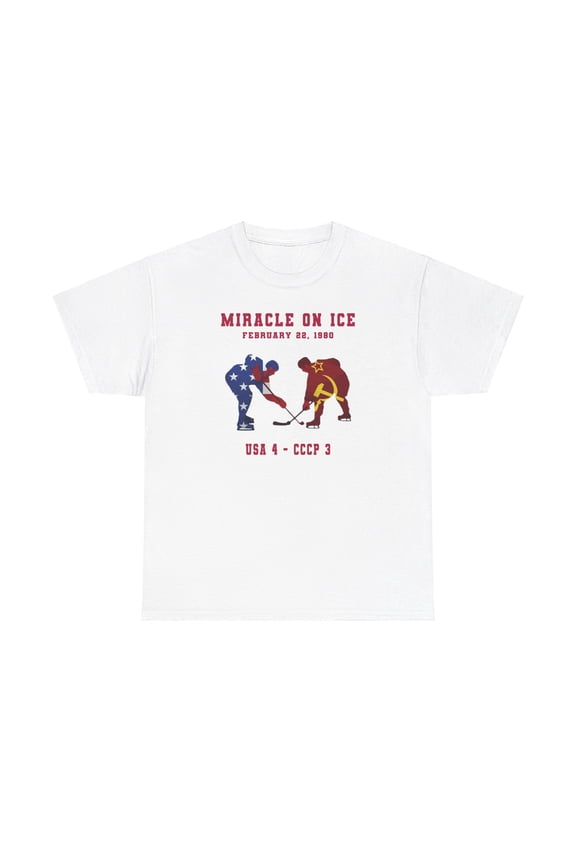 Miracle On Ice 1980 Olympic Hockey Heavy Cotton T-Shirt