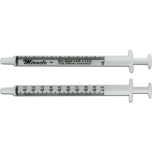 Miracle Oring Syringe- 1 ml Luer Slip Syringe- Package Contains 10 Individually Wrapped Sterile Oring Syringes for Handfeeding Animals, Administering Supplements, Measuring Liquids, and More