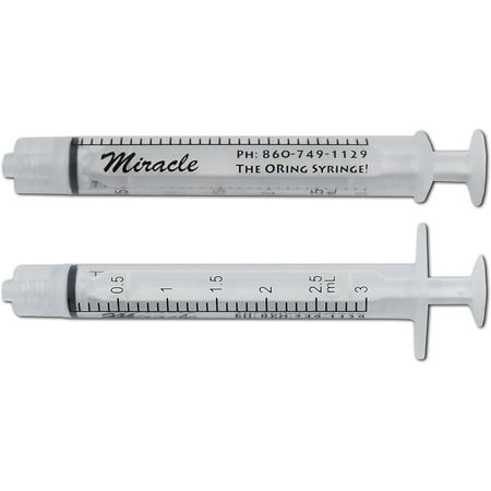 Miracle Oring Syringe- 3 ml Luer Lock Syringe- Package Contains 10 Individually Wrapped Sterile Oring Syringes for Handfeeding Animals, Administering Supplements, Measuring Liquids, and More