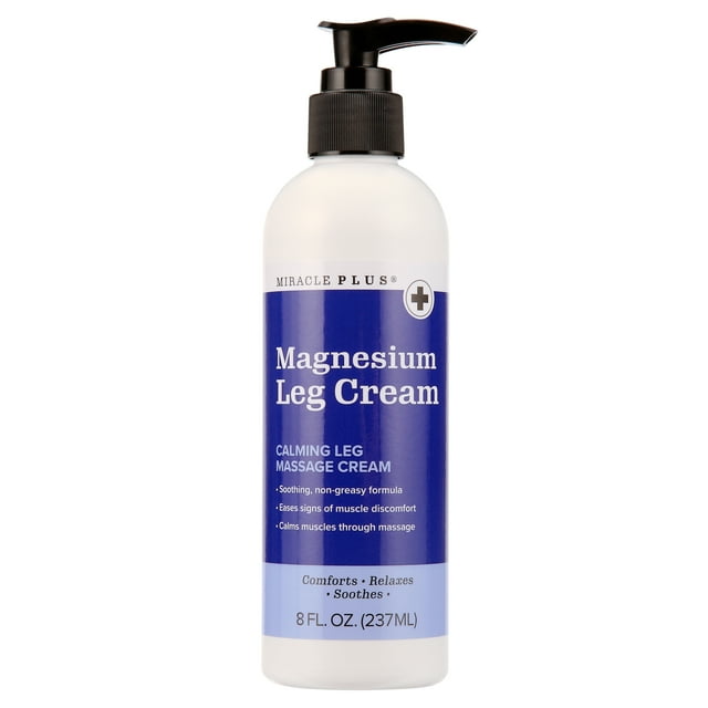 Miracle Plus Magnesium Leg Cramp Relief Cream, 8 Oz