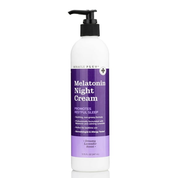 Miracle Plus Melatonin Sleep Cream. Night Cream to Promote Restful Sleep. 8 fl oz