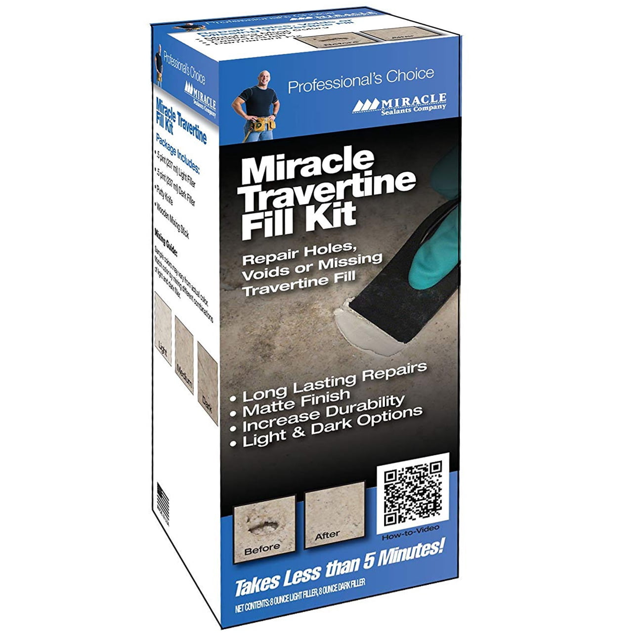 Miracle Easy-to-Use Travertine/Limestone Chip & Crack Fill Repair Kit ...