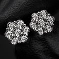 thumbnail image 1 of Miracle Set 10K White Gold Flower Cluster 0.14 Ct Natural Diamond Stud Earrings, 1 of 6