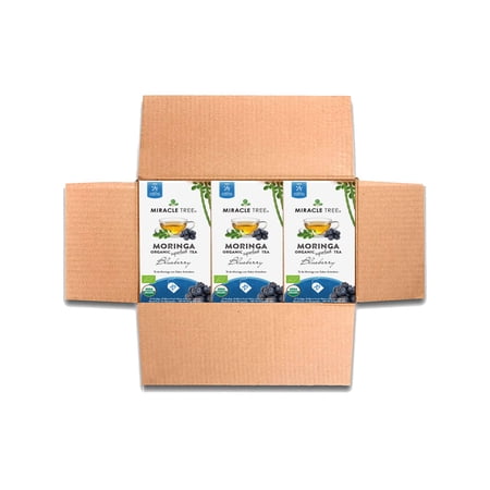 Miracle Tree Organic Moringa Tea Bags, Blueberry, 25 Count