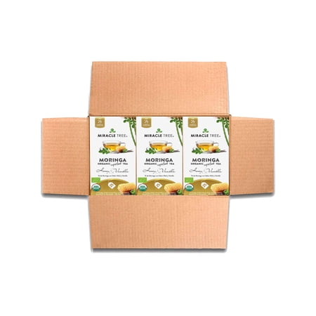 Miracle Tree Organic Moringa Herbal Tea Bags, Honey & Vanilla, 25 Count