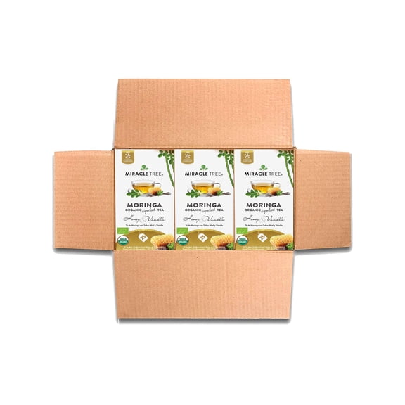Miracle Tree Organic Moringa Herbal Tea Bags, Honey & Vanilla, 25 Count