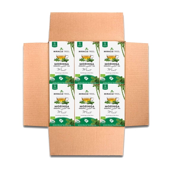 Miracle Tree Organic Moringa Herbal Tea Bags, Mint Flavor, 25 Count