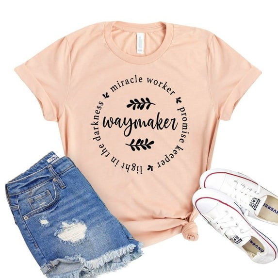 Miracle Worker T-shirt Faith Tee Jesus Gift Spiritual Tshirt Waymaker Shirt Christian Shirts Women's Religious Top