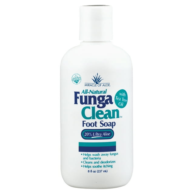 Miracle of Aloe Funga Clean Foot Soap 8 Ounce Bottle with 20 Ultra