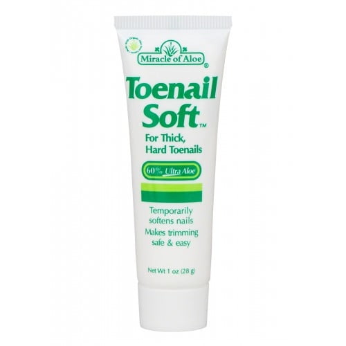 Miracle of Aloe Toenail Soft 1 Oz - Temporary Nail Softening Cream with 60% Ultra Aloe