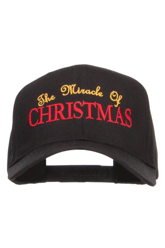 Miracle of Christmas Embroidered Cap - Black OSFM