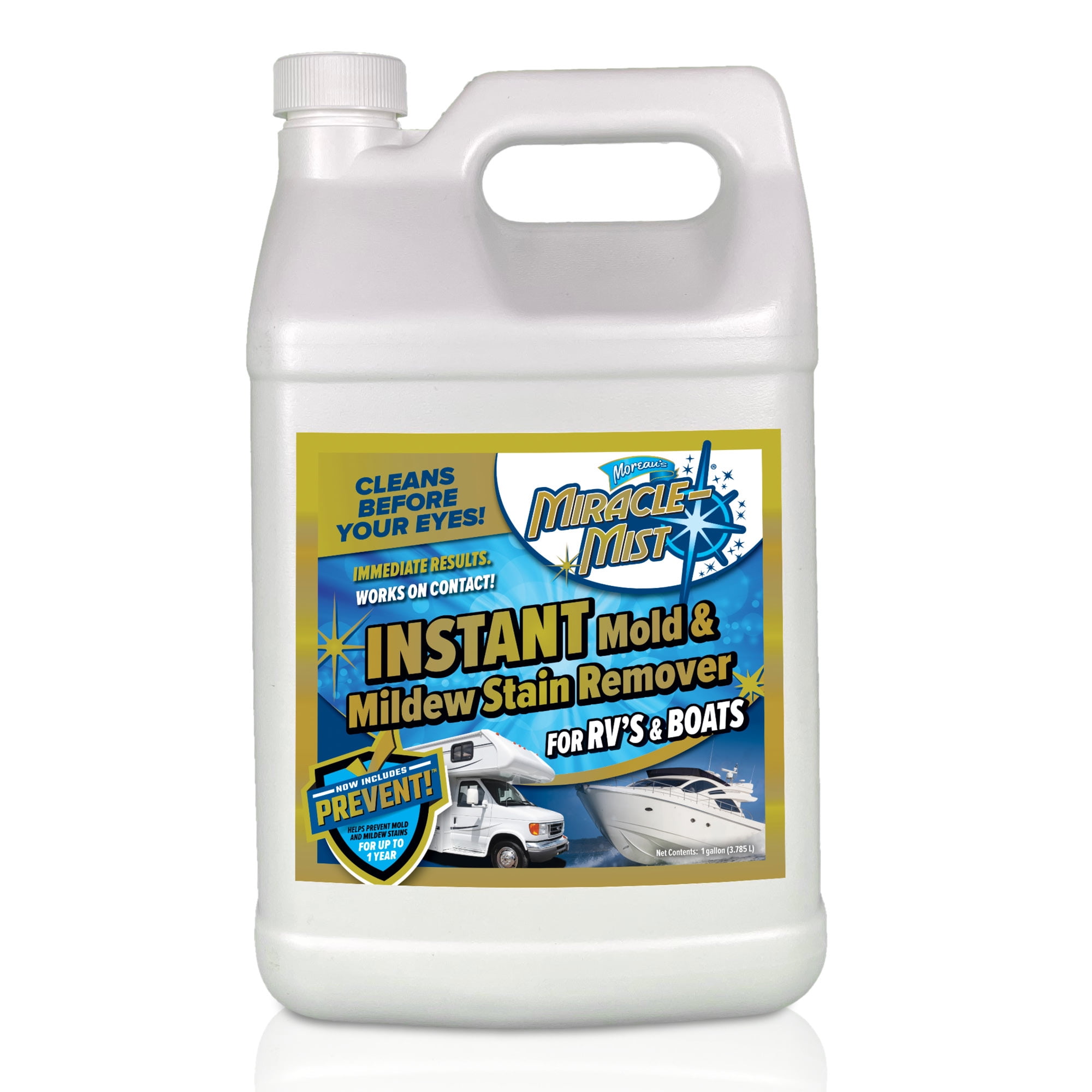 MiracleMist Instant - Mold and Mildew Spray Remover for RV and Boat's  Exterior and Interior, 1 Gallon 