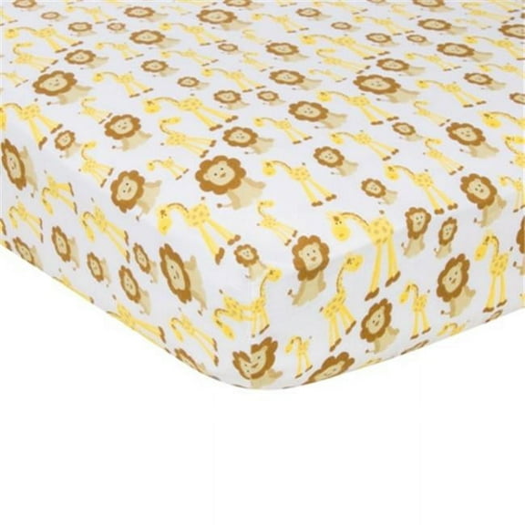 MiracleWare 7149 Giraffes & Lions Muslin Crib Sheet