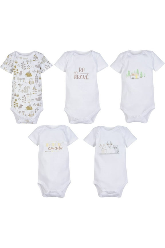Cute Kids Bodysuit Outfits (5-Pack) Baby Boy & Neutral Unisex Daywear Print Clothing Sets (Boys 3-6 months)