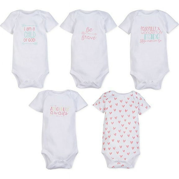 MiracleWear Cute Kids Outfits Bodysuit Rompers (5 Pcs) Baby Toddler Clothing Set (3-6 Month size)