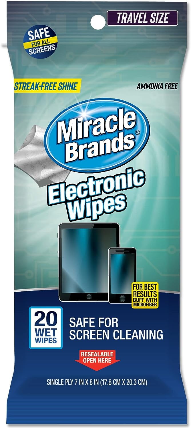 MiracleWipes For Cleaning TV/Phones/Monitors and More with Blue Microfiber  Towel, 60 Count, 48oz 