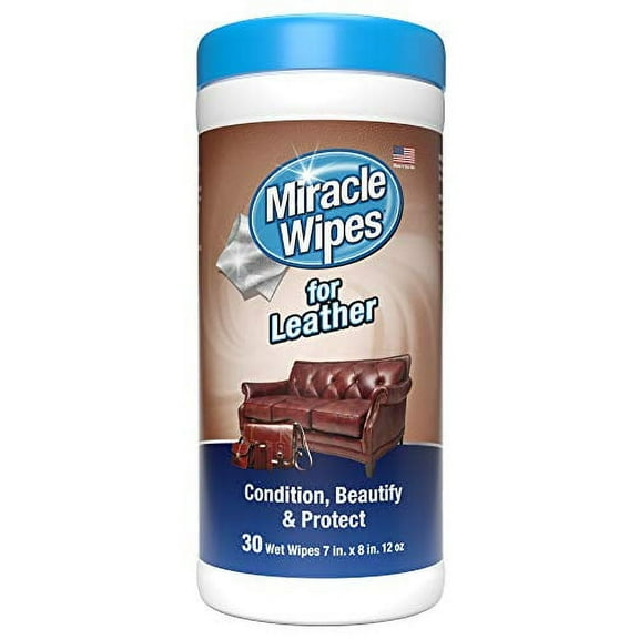 MiracleWipes for Leather Cleaning & Conditioning - 30 Count