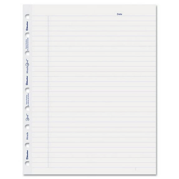 Blueline-2PK Miraclebind Ruled Paper Refill Sheets For All Miraclebind Notebooks And Planners, 9.25 X 7.25, White