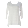 thumbnail image 1 of Miraclebody by Miraclesuit Women's Mix Media Eyelet Scoop Neck Top Sz Large Ivory, 1 of 3