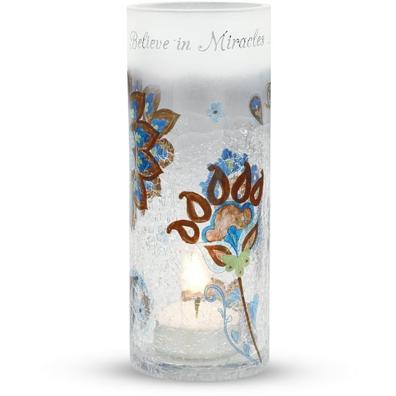 Pavilion Gift Company - Miracles - 6" Glass Cyl. Candle Holder