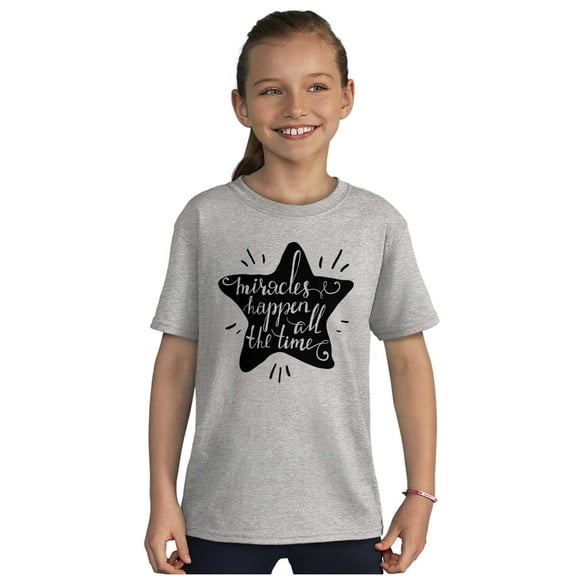 Miracles Happen All Time Inspiring Girls Kids T Shirt Tees Teen Brisco Brands X