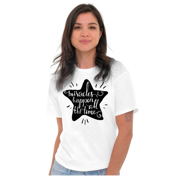 Miracles Happen All Time Inspiring Women's Plus Size Graphic Tee Brisco Brands 2X