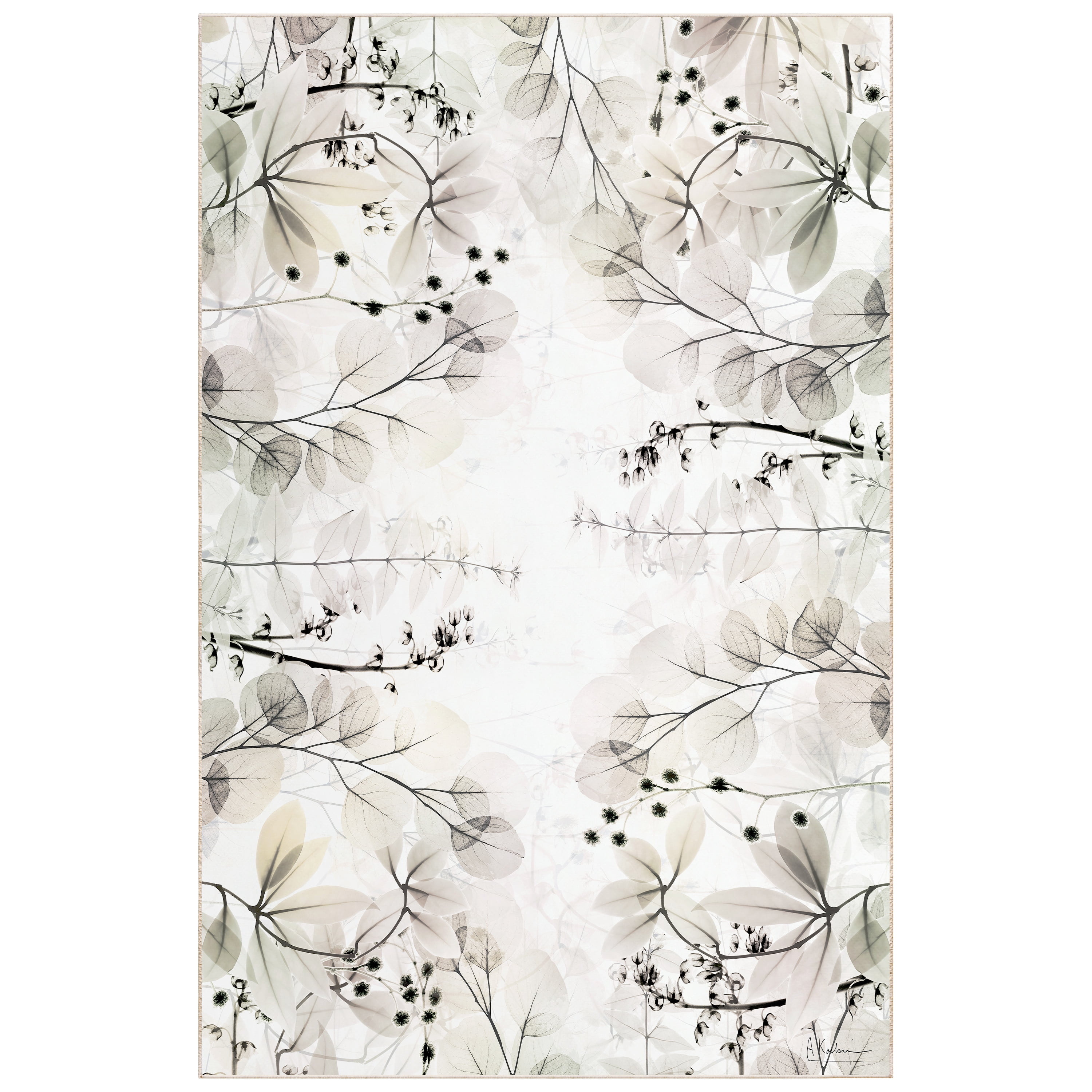 Miracles Of Love Washable Flowers Art Area Rug size 5'x8', Power-loomed, Heavenly Softness with Non-Slipping Backing