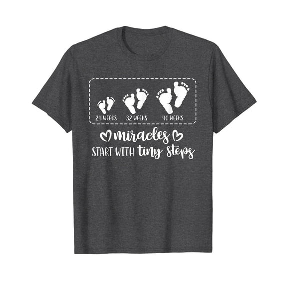 Miracles Start With Tiny Steps Baby Feet Nurse Gift Unisex T-Shirt Baby Cute Funny Shirts Nurse