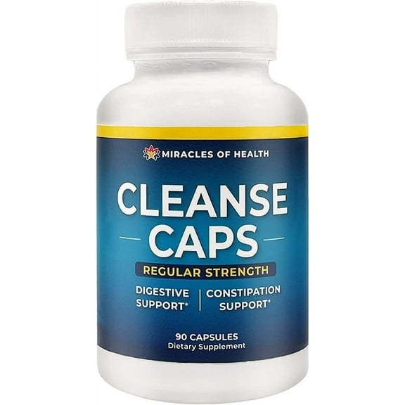Miracles of Health Herbal Cleanse Caps - Regular Strength | 100% Natural Laxative and Colon Cleanser