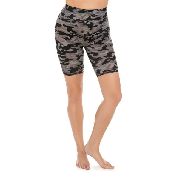 Miraclesuit Tummy Control Shaping Bike Shorts Gray Camo Print S 4-6