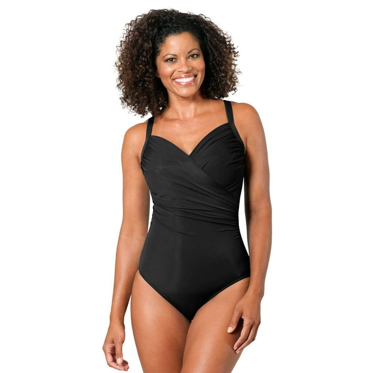 Miraclesuit Black DD Cup Captiva Underwire One Piece Swimsuit Size