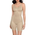 thumbnail image 1 of Miraclesuit Modern Miracle Thigh Slimmer Bodysuit - 2562 (Warm Beige, L), 1 of 2