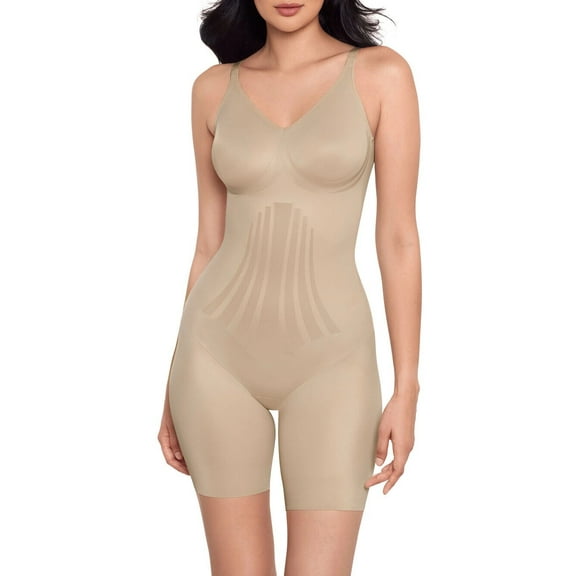 Miraclesuit Modern Miracle Thigh Slimmer Bodysuit - 2562 (Warm Beige, S)