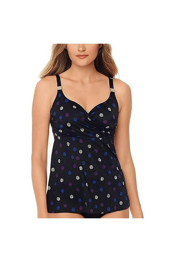 Spot Surplice Underwire Tankini Top, 36DDD, Multi New with box/tags