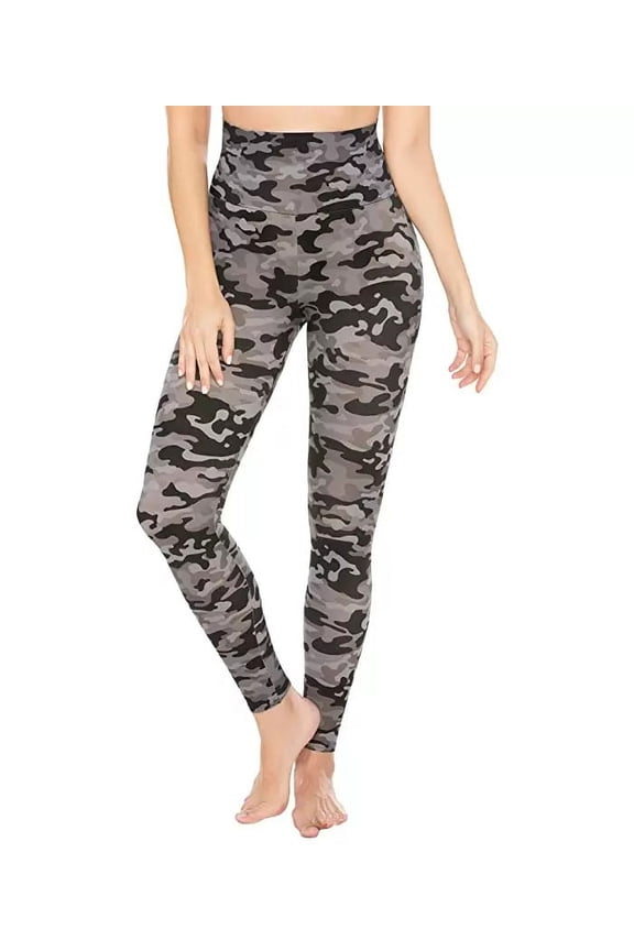 Tummy-Control Athleisure Leggings, Camo, Medium