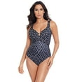 thumbnail image 1 of Miraclesuit Women's Swimwear Belle Epoque Criss Cross Escape Underwire Bra Tummy Control One Piece Swimsuit, Grey, 10, 1 of 6