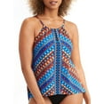 thumbnail image 1 of Miraclesuit Women's Swimwear Nepali High Neckline Soft Cup Peephole Tankini Top, Multi, 14, 1 of 2