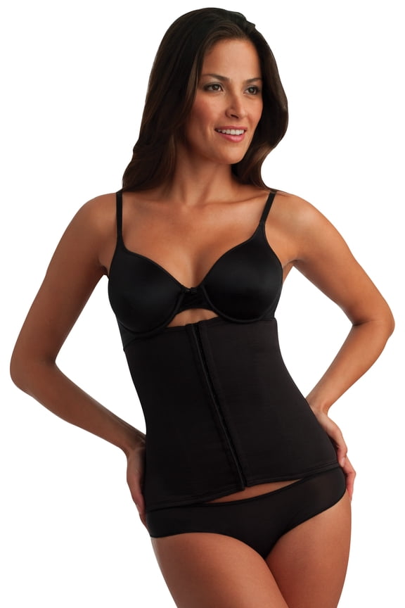 Women's Flexible Waist Cincher Shaperware with Side Release Panels, Black, Medium