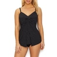 thumbnail image 1 of Miraclesuit Womens Must Haves Pin Point Love Knot Underwire Tankini Top Style-6518547 Swimsuit, 1 of 2