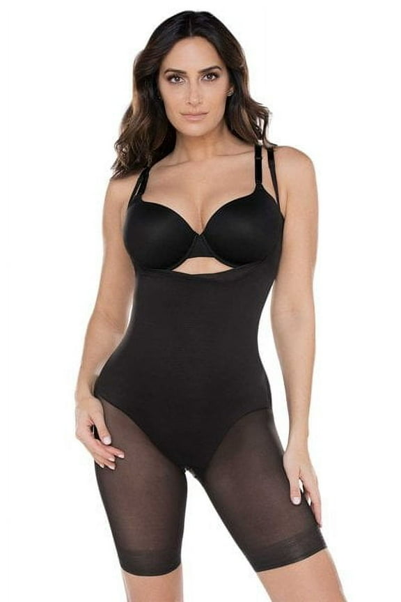 Womens Sexy Sheer Extra Firm Control Open-Bust Bodysuit Style-2781