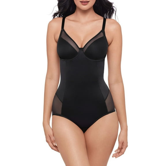 Miraclesuit Womens Sexy Sheer Shaping Bodysuit Black 36B - 2763
